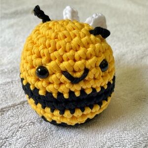 Handmade Yellow and Black Crochet Bee Desk Buddy